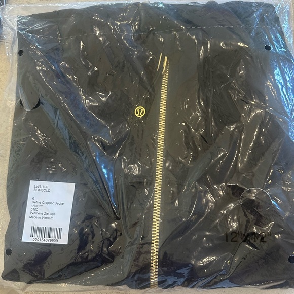 Black Zip-Up Jacket with Gold Accents - Picture 2 of 2